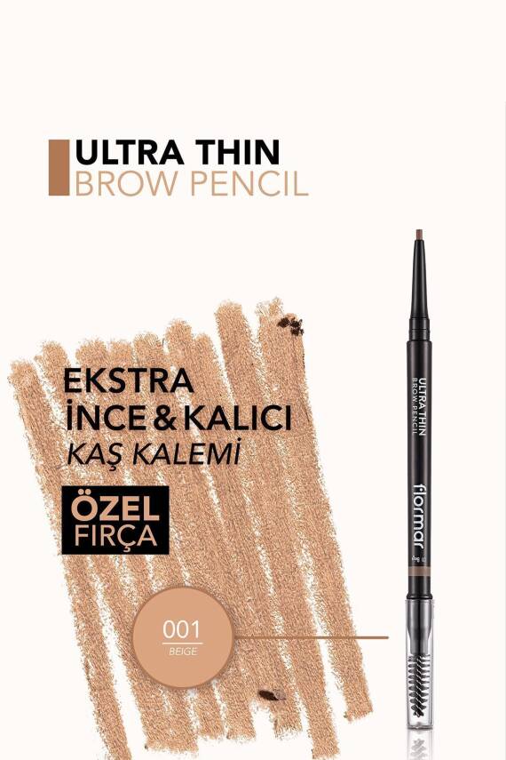 Kaş Kalemi & Fırçası - Ultra Thin Brow Pencil - 001 Beige - 8690604572106 Star Collection 210035 - 171