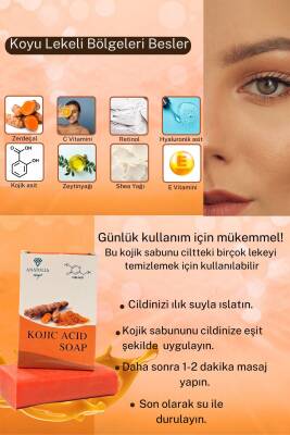 Kojik Asit Zerdeçal Hücre Yenileyici Ciltteki Lekeleri Giderici Kolajen Etkisi Hyaluronik Sabunu - 5