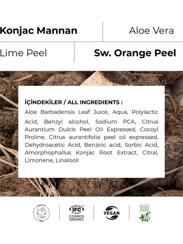 Konjac Organik Arındırıcı Aydınlatıcı Peeling - Karşıtı Nemlendirici Peeling 100 ml - 3