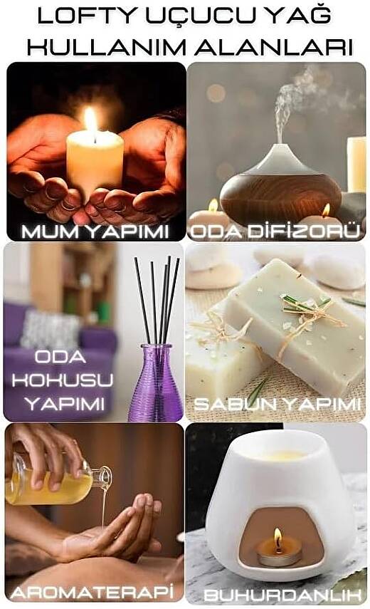 Lofty Gül Uçucu Yağ Buhurdanlık Esansı Konsantre Oda Kokusu Uçucu Esans Buhur Yağı 10 ml - 3