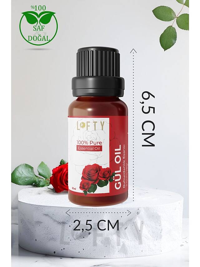 Lofty Gül Uçucu Yağ Buhurdanlık Esansı Konsantre Oda Kokusu Uçucu Esans Buhur Yağı 10 ml - 4