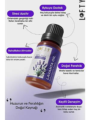Lofty Lavanta Uçucu Yağ Buhurdanlık Esansı Konsantre Oda Kokusu Uçucu Esans Buhur Yağı 10 ml - 2