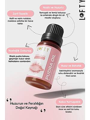 Lofty Pudra Uçucu Yağ Konsantre Oda Kokusu 10 ml Doğa Dostu Esans Özelliği ile - 2