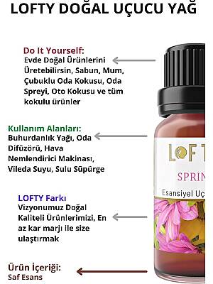 Lofty Spring Bahar Uçucu Yağ Buhurdanlık Esansı Konsantre Oda Kokusu Uçucu Esans Buhur Yağı 10 ml - 5
