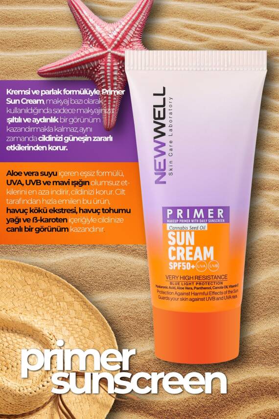 Makyaj Bazı Güneş Kremi 50 SPF+ Aydınlatıcı Etkili Primer Sunscreen 50 ML - 3