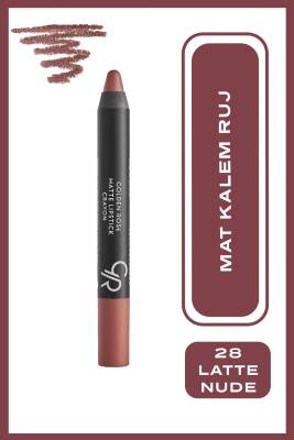 Matte Lipstick Crayon No28 Latte Nude - Mat Kalem Ruj - 1