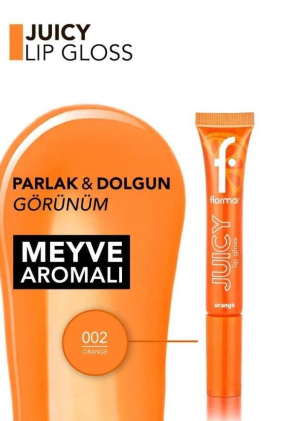Meyve Aromalı Dudak Parlatıcısı (PORTAKAL) - Juicy Lip Gloss - 002 ORANGE - 8682536087728 - 2