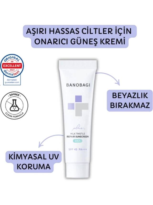 MILK THISTLE REPAIR CICA SUNSCREEN PLUS SPF45 PA++ ( Beyazlık bırakmayan Güneş Kremi) - 1