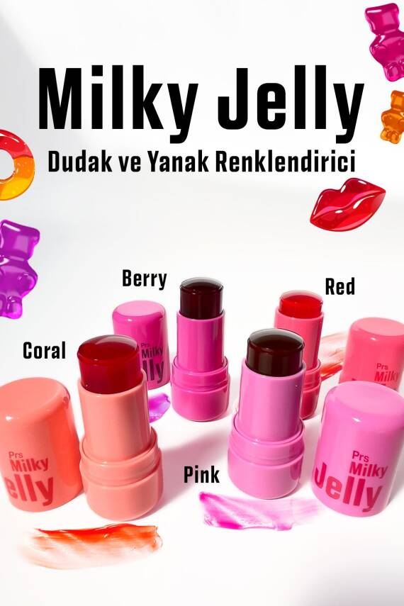 Milky Jelly Doğal Görünüm Dudak ve Yanak Renklendirici Allık Böğürtlen (Berry) 5 GR - 5