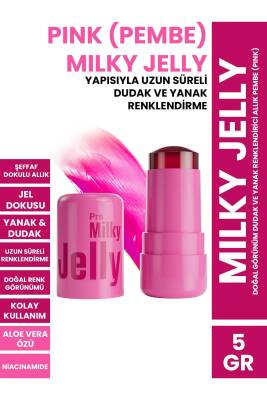 Milky Jelly Doğal Görünüm Dudak ve Yanak Renklendirici Allık Pembe (Pink) 5 GR - 1