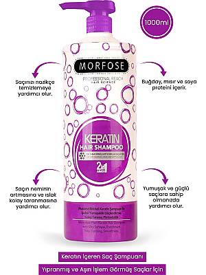 Morfose Keratin Şampuanı 2İn1 1000 ml Besleyici Etki ile Tüm Saç Tipleri için Özel Formül - 2
