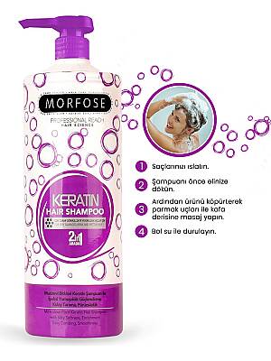 Morfose Keratin Şampuanı 2İn1 1000 ml Besleyici Etki ile Tüm Saç Tipleri için Özel Formül - 3