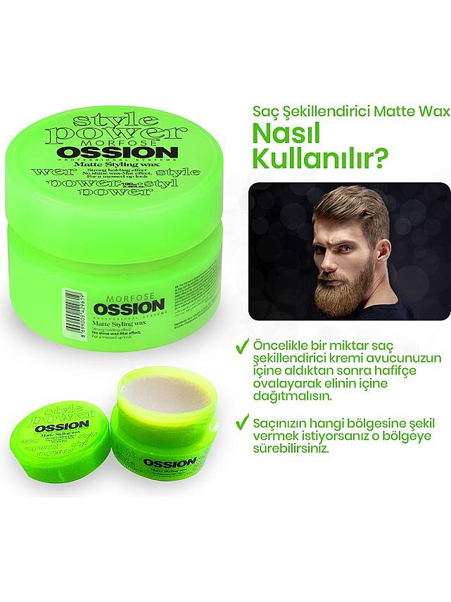 Morfose Ossion Mat Wax Şekillendirici Krem 100 ml  - 3