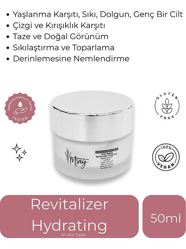 Msay Eterna Bloom, Anti Aging, Yaşlanma Karşıtı, Kırışıklık ve Ince Çizgi Karşıtı, Nemlendirici, Peptit Kompleks, Kolajen, Hyaluronik Asit, Hibiscus, Itıryağı - 1