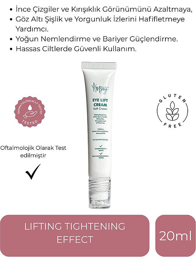 Msay Eye Lift Cream, Ince Çizgi ve Kırışıklık Karşıtı Göz Altı Kremi, Anti Aging, Ginseng, Deniz Yosunu, Hibiscus, Caffeine, Aloe Vera, Soft Cream - 1