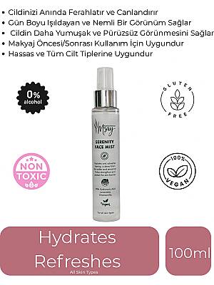 Msay Serenıty Face Mıst Nemlendirici, Bitki Özleriyle Ferahlatıcı, Canlandırıcı, Aydınlatıcı, Hyaluronik Asit, Yüz Spreyi