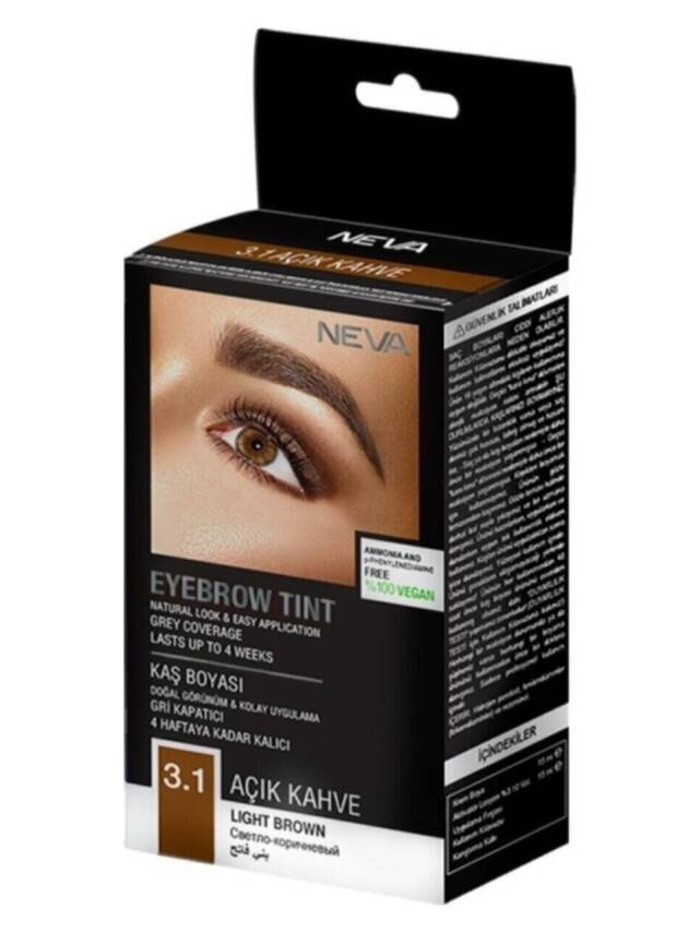 Neva Eyebrow Tint Vegan Kaş Boyası Seti 3.1 Açık Kahve - 1