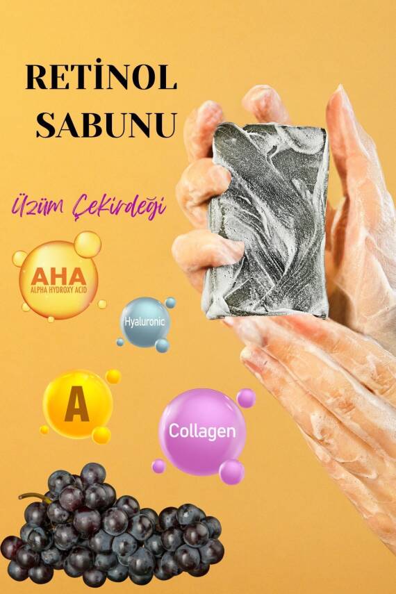 Retinage Kırışıklık Karşıtı, Onarıcı Ceramide A Vitamini Yaşlanma Karşıtı Üzüm Retinol Sabunu - 4