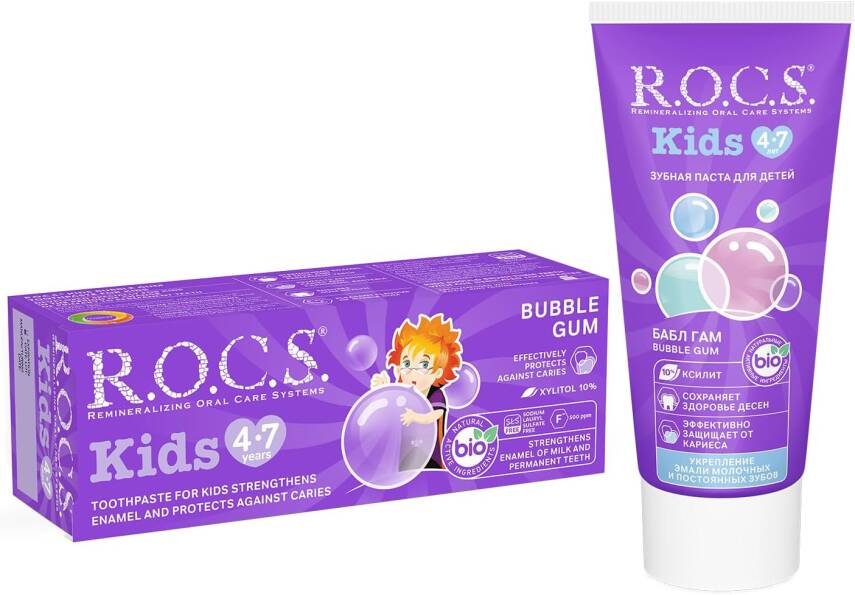R.O.C.S. Kids 4-7 Yaş Diş Macunu Balon Sakızı - 1