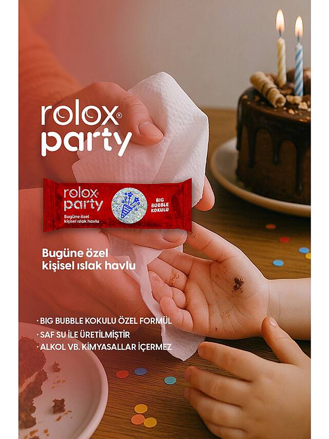 Rolox Party - 50 Paket - Özel Günler ve Partiler Için Kişisel Islak Havlu - 1