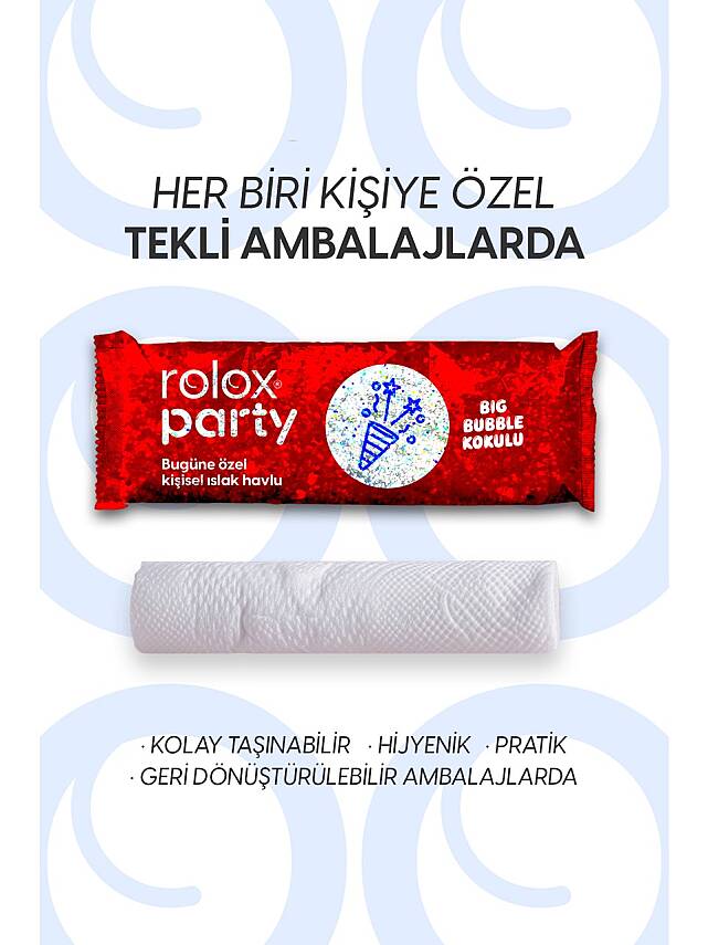 Rolox Party - 50 Paket - Özel Günler ve Partiler Için Kişisel Islak Havlu - 4