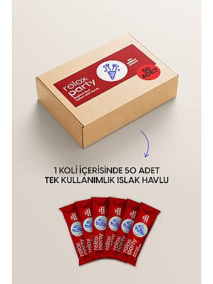 Rolox Party - 50 Paket - Özel Günler ve Partiler Için Kişisel Islak Havlu - 5