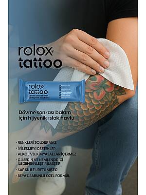 Rolox Tattoo - 50 Paket - Dövme Sonrası Bakım Için Hijyenik Islak Havlu