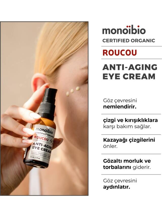 Roucou Yaşlanma Karşıtı Göz Çevresi Kremi - Anti Aging Göz Altı Torbası Morluğu Kazayağı Kremi 30 ml - 2