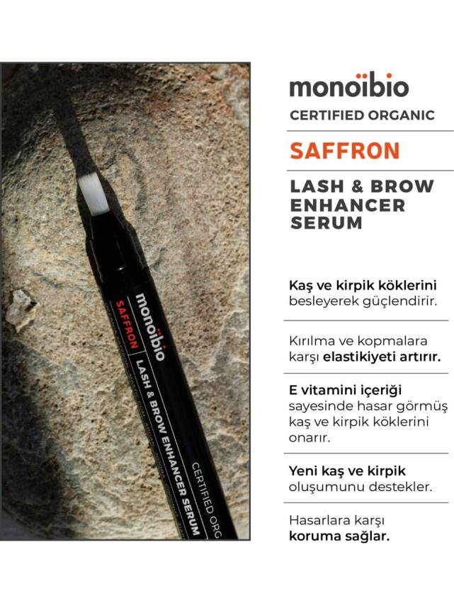 Saffron Güçlendirici Organik Kaş ve Kirpik Serumu - Kaş Dolgunlaştırıcı Kirpik Uzatıcı Bakım Yağı - 2