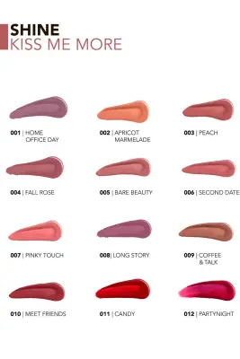 Shine Kiss Me More Uzun Süre Kalıcı & Parlak Bitişli Likit Ruj 004 FALL ROSE - 2
