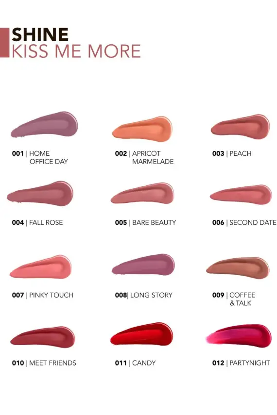 Shine Kiss Me More Uzun Süre Kalıcı & Parlak Bitişli Likit Ruj 004 FALL ROSE - 2