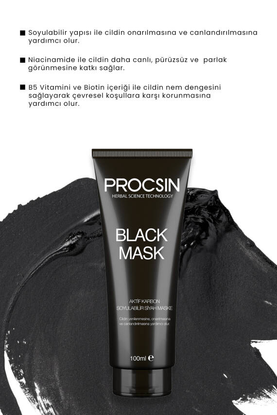 Siyah Nokta Giderici Aktif Kömürlü Siyah Maske 100ML - 2