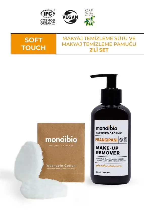 Soft Touch Makyaj Temizleme Seti - Makyaj Temizleme Sütü Ve Makyaj Temizleme Pamuğu 2li Set - 1