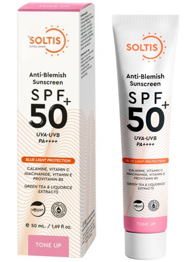 Soltis Leke Karşıtı ve Ton Eşitleyici Pembe Güneş Koruyucu Krem SPF50+ Pa++++, 50 ml - 2