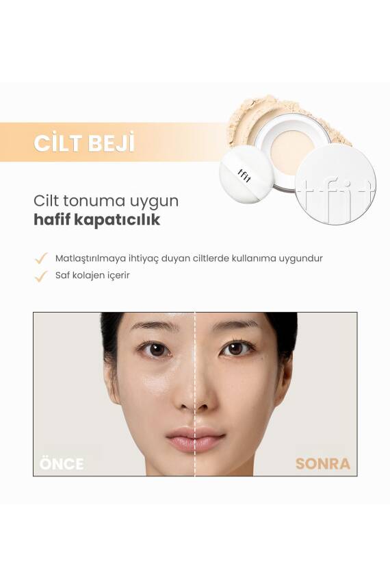 Tfıt Transparan Pudra Translucent Set Finishing Powder 02 Beige 7g - 717
