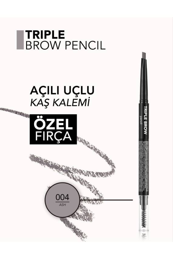 Triple Brow 3ü 1 Arada Kremsi Dokulu Kaş Makyaj Kalemi 004 GREY - 320