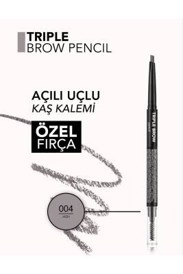Triple Brow 3ü 1 Arada Kremsi Dokulu Kaş Makyaj Kalemi 004 GREY - 504