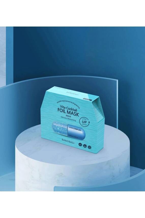 Vita Cocktail Foil Mask Aqua ( Gözenek sıkılaştırıcı ve Kuruluk karşıtı pamuk maske) - 4