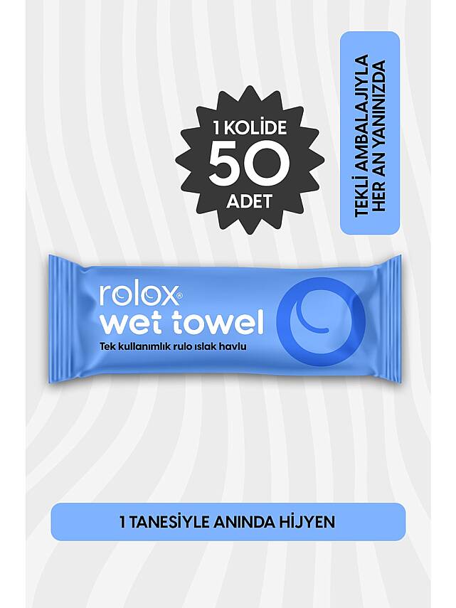 Wet Towel - 50 Paket - Tek Kullanımlık Rulo Islak Havlu - 2