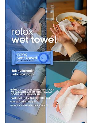 Wet Towel - 50 Paket - Tek Kullanımlık Rulo Islak Havlu