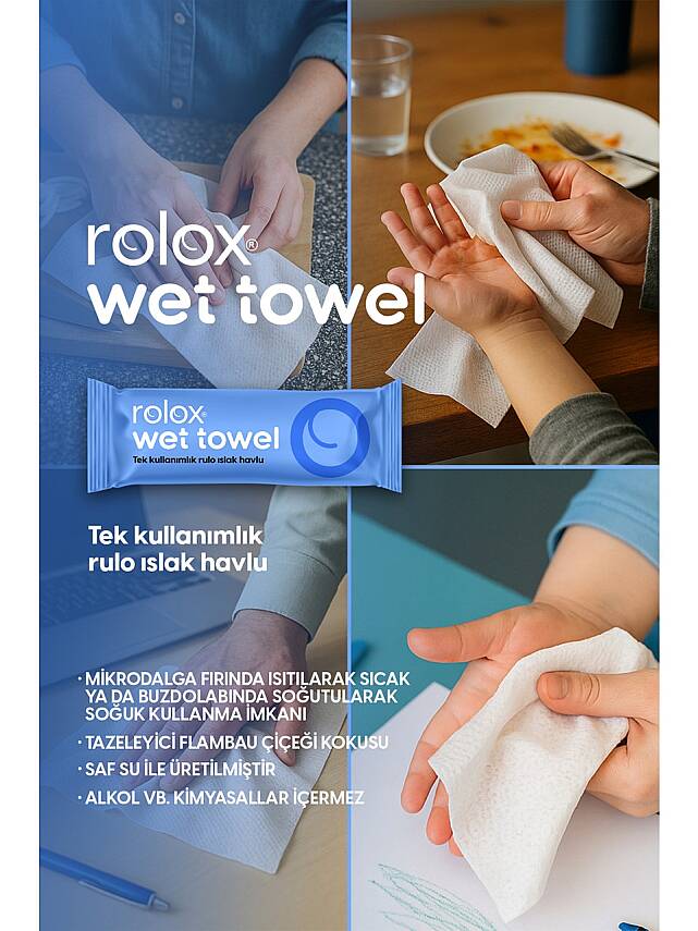 Wet Towel - 50 Paket - Tek Kullanımlık Rulo Islak Havlu - 1