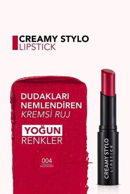 Yarı Parlak Stick Ruj- Creamy Stylo Lipstick -004 Raspberry-8682536013642 - 4