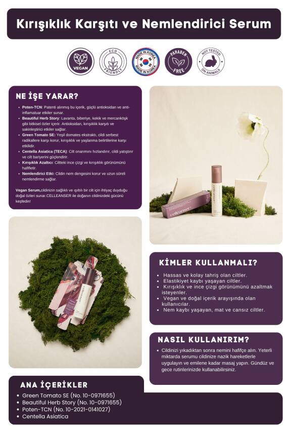 Yaşlanma Karşıtı, Nemlendirici, Bariyer Onarıcı, Besleyici, Antioksidan Vegan Serum - 3