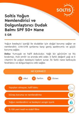 Yoğun Nemlendirici ve Dolgunlaştırıcı Dudak Balmı SPF 50+ Naneli, 5 ml - 2